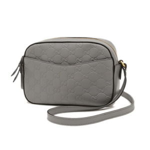 Gucci Guccissima Shoulder Bag Gray Leather